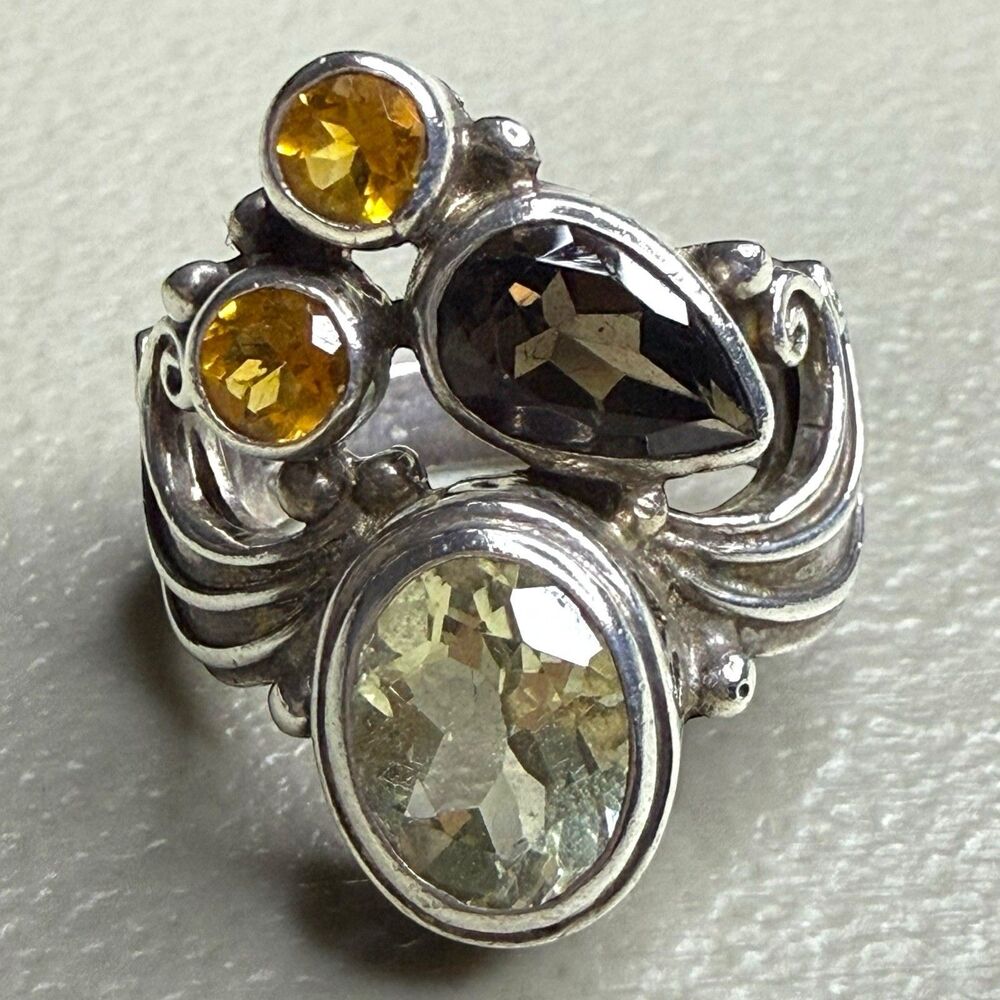 Shankari Gemstone Size 6 1/2 Sterling Cocktail Ring